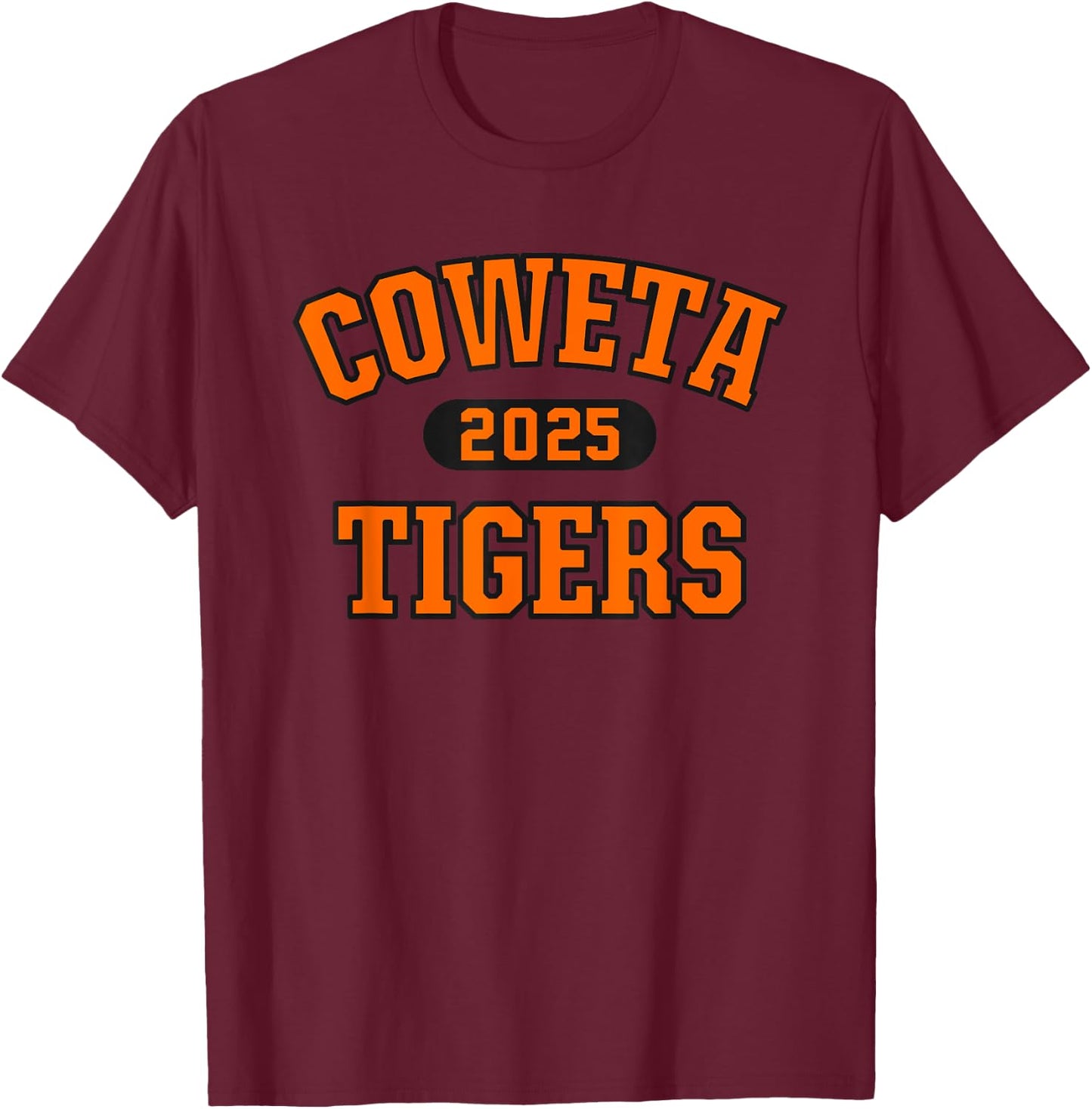 Coweta Tigers High School Arch 2025 T-Shirt - T-Shirt | Maroon
