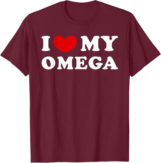I Love My Omega, I Love My Omega T-Shirt - T-Shirt | Maroon