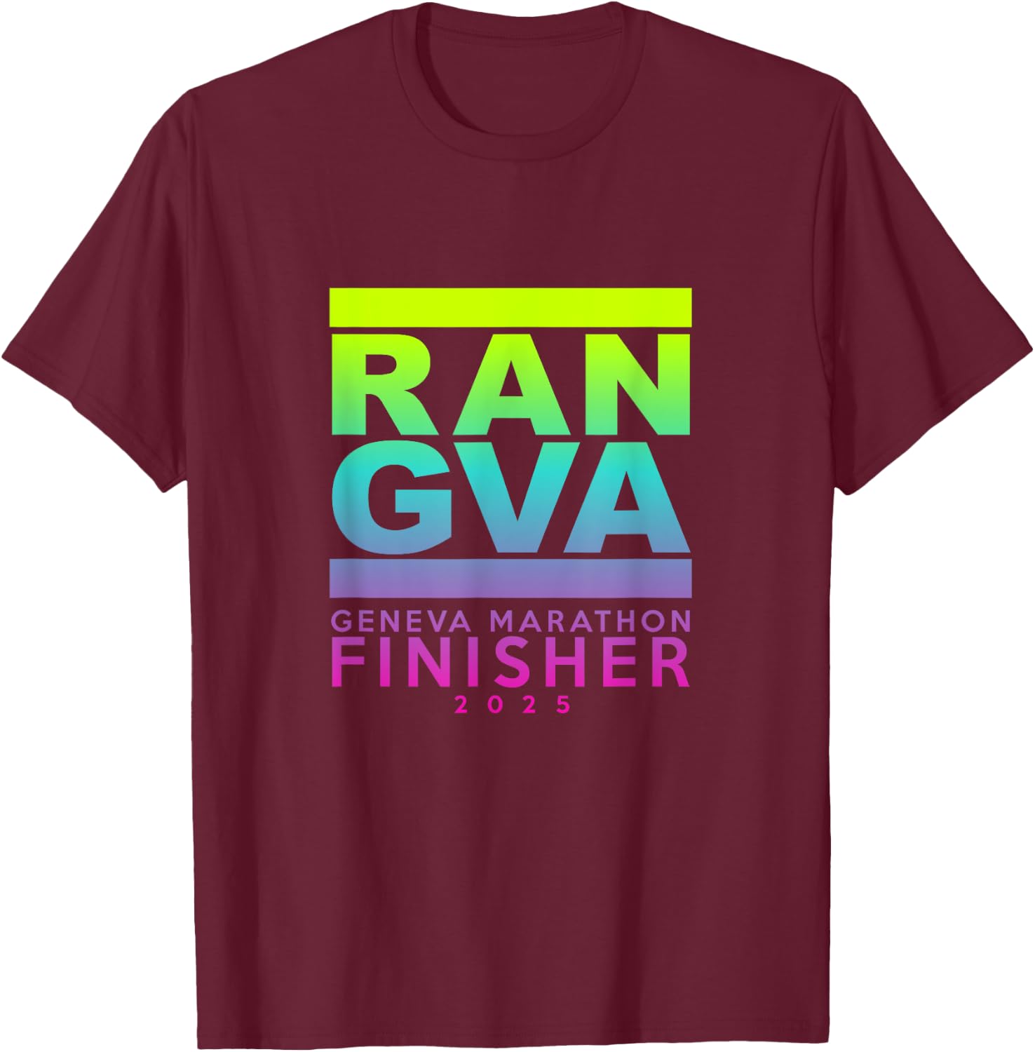 Marathon GENEVA 2025 Finisher T-Shirt - T-Shirt | Maroon