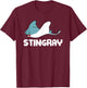 Cute Stingray Ocean Sharks Love Stingrays T-Shirt - T-Shirt | Maroon