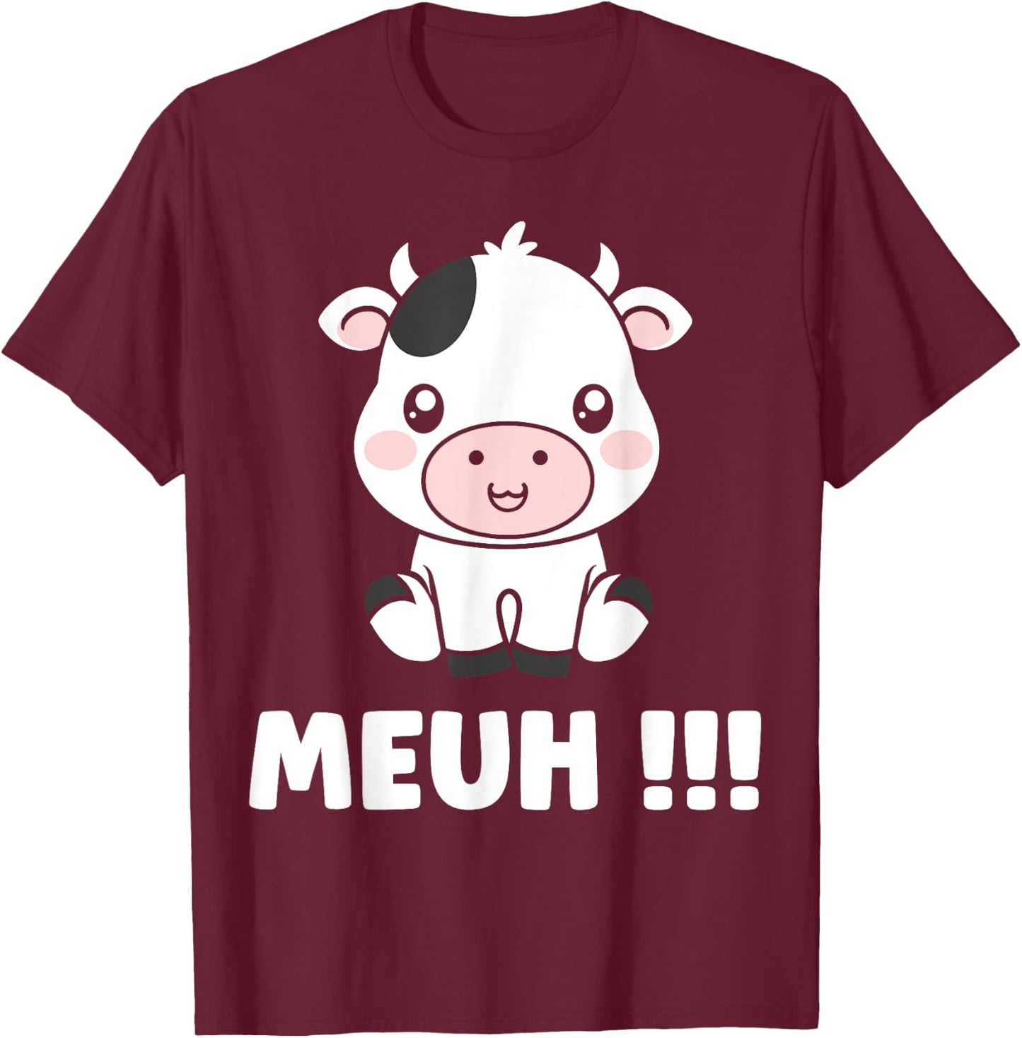 Petite vaches mignonne humour Animale meuh vache T-Shirt - T-Shirt | Maroon