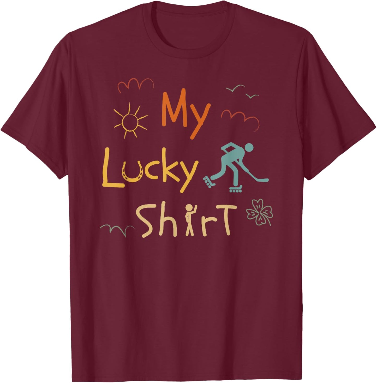 Inliner-Skaterhockey Hockeyball lustige Vintage Inlinehockey T-Shirt - T-Shirt | Maroon