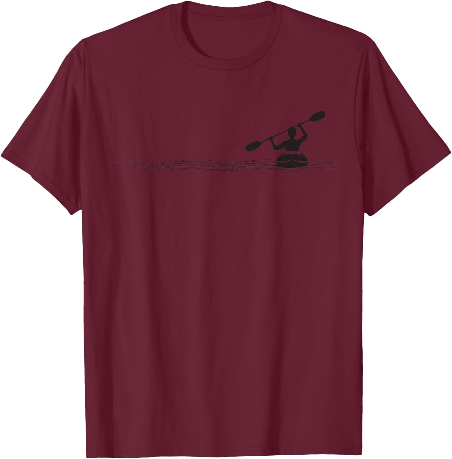 Minimalistisch Kanu Kajak Kanufahrer Kajakfahrer Grafik T-Shirt - T-Shirt | Maroon