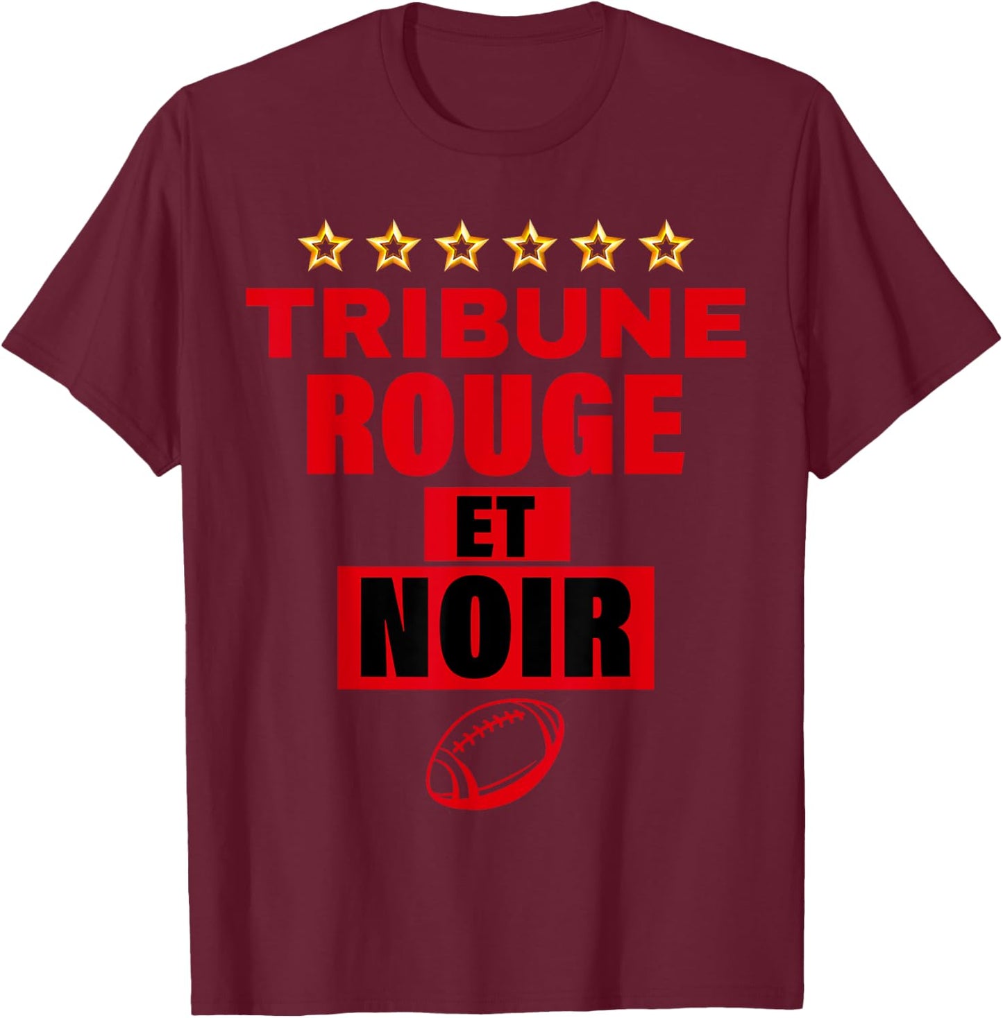 Rugby Toulouse Supporter Tribune Red and Black Man Woman , Black, S T-Shirt - T-Shirt | Maroon
