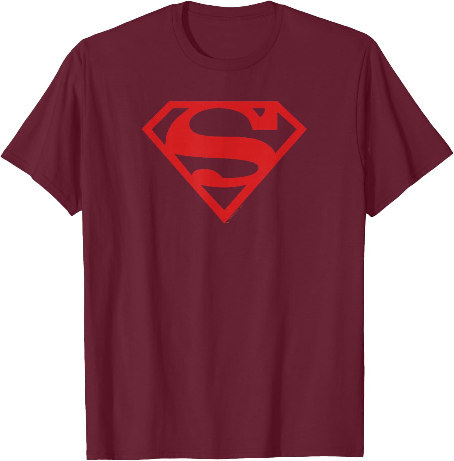Superman Red on Black Shield T-Shirt - T-Shirt | Maroon
