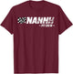 Nanny Pit Crew Race Car Birthday Family Racing T-Shirt - T-Shirt | Maroon
