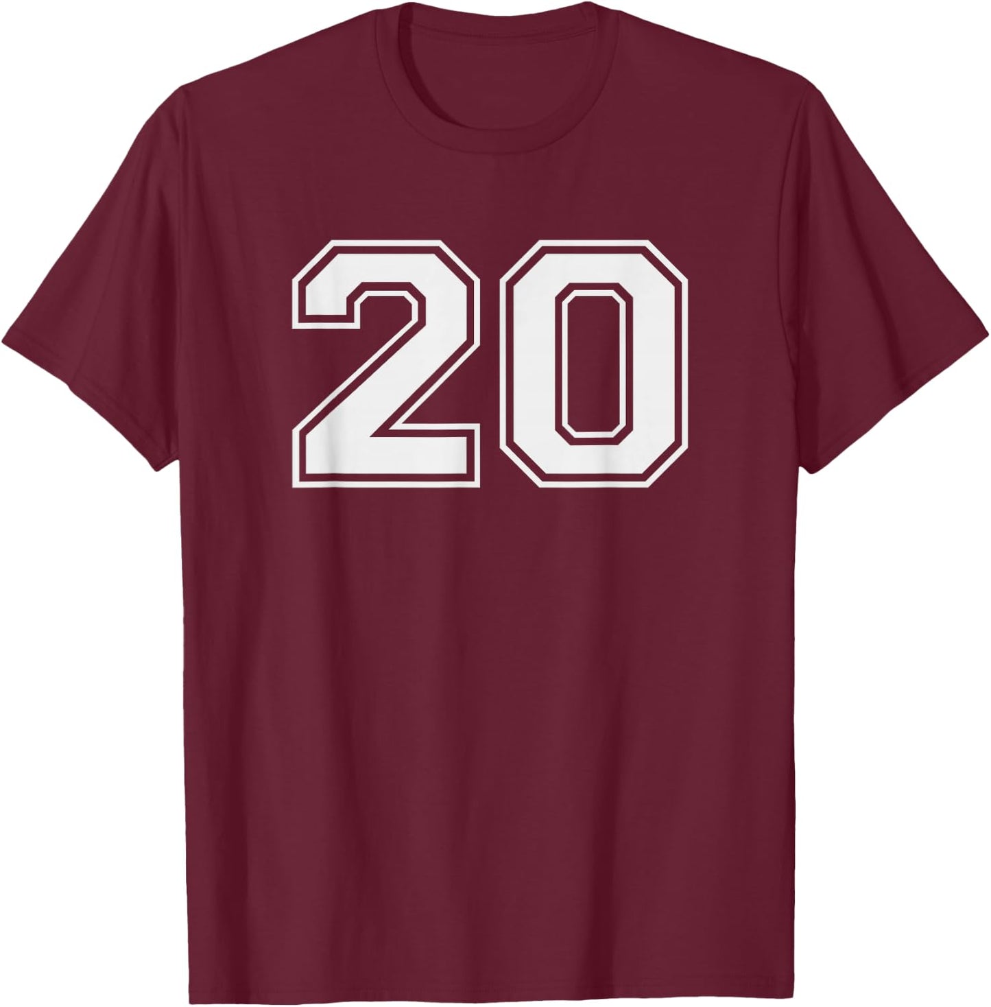 20 Sports Jersey Number for Fan or Player #20 T-Shirt - T-Shirt | Maroon