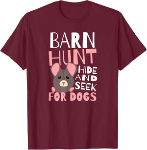 Barn Hunt Hide And Seek Design Barn Hunt T-Shirt - T-Shirt | Maroon
