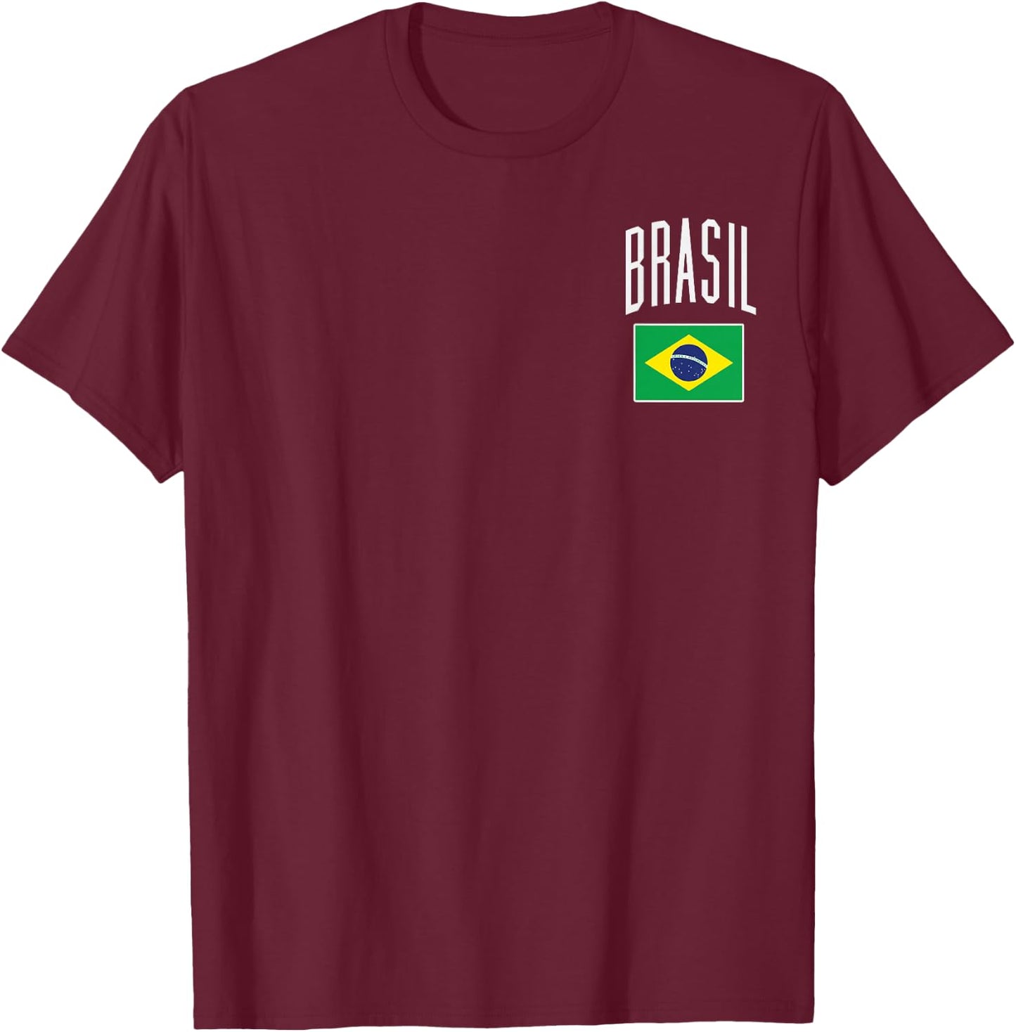 Brasil Flag Brazilian Football Soccer Fan Men Women Kids T-Shirt - T-Shirt | Maroon