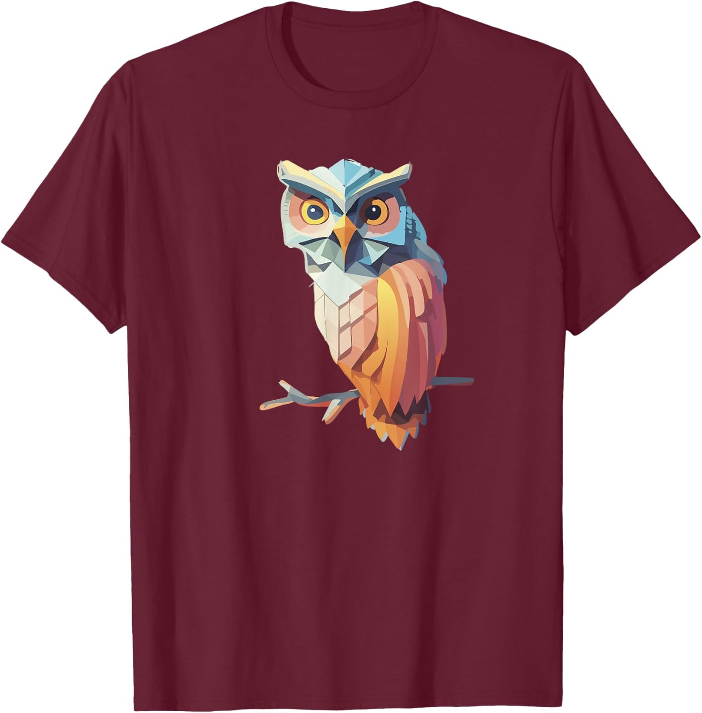Wise Owl Artwork - Bird Art Animal, Owl Birds, Owl Gifts T-Shirt - T-Shirt | Maroon