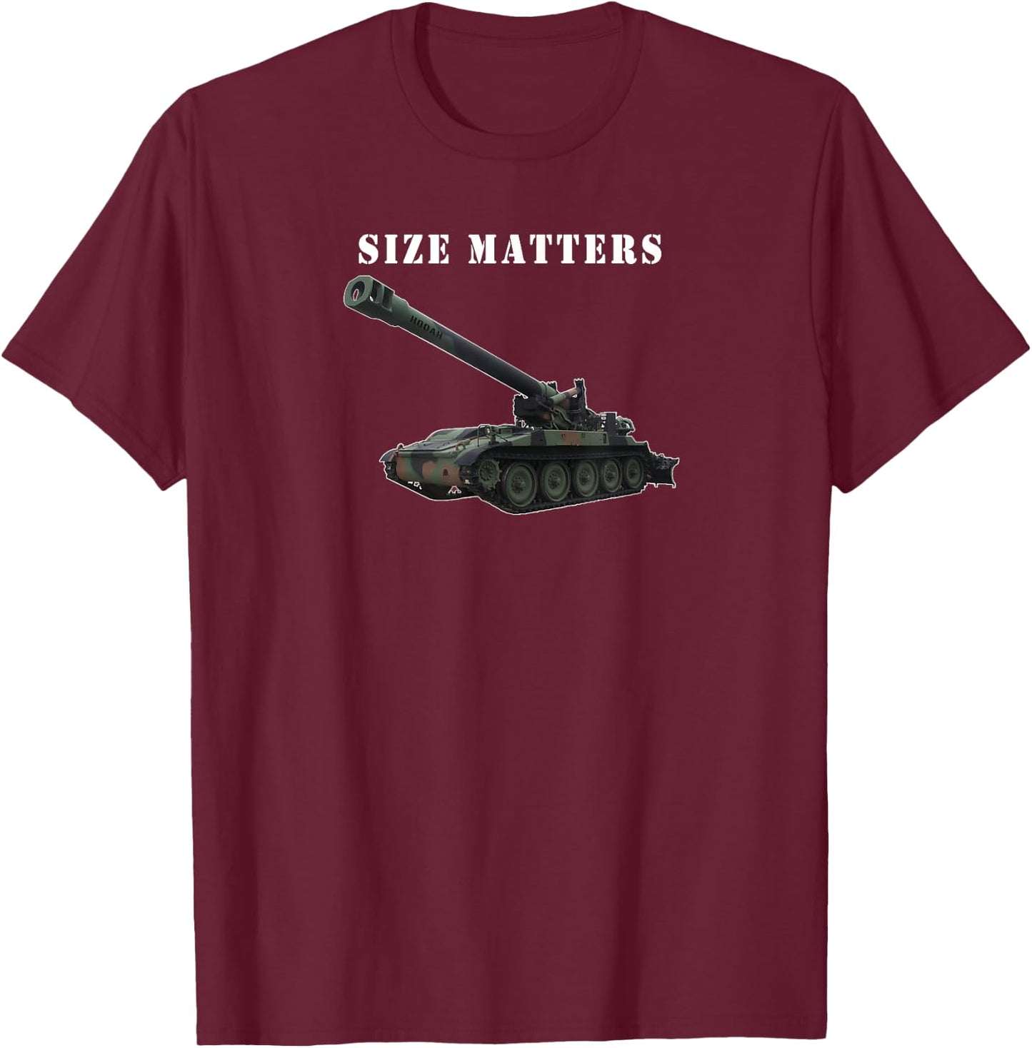 Field Artillery Size Matters M110 8-Inch Howitzer Veteran T-Shirt - T-Shirt | Maroon