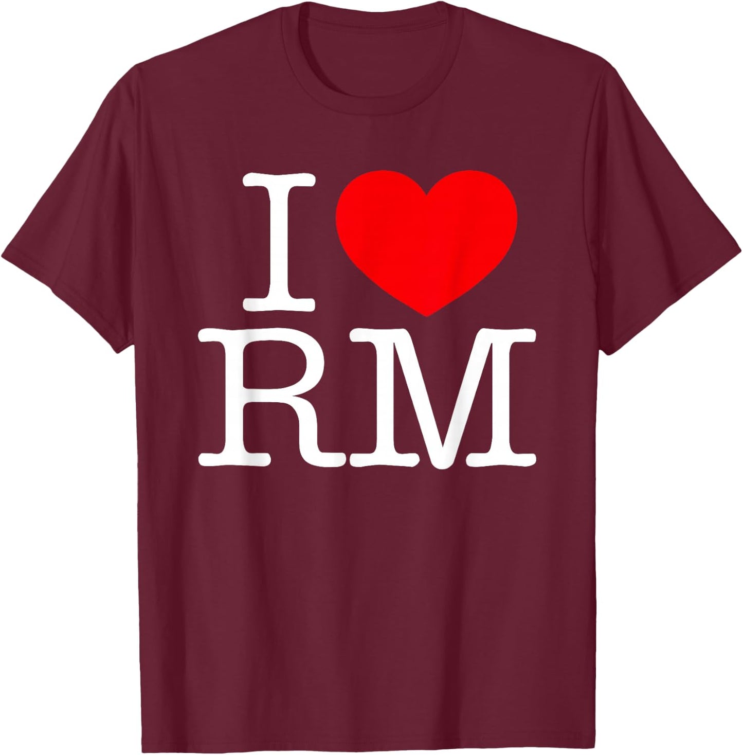 I Love (Heart) RM T-Shirt - T-Shirt | Maroon