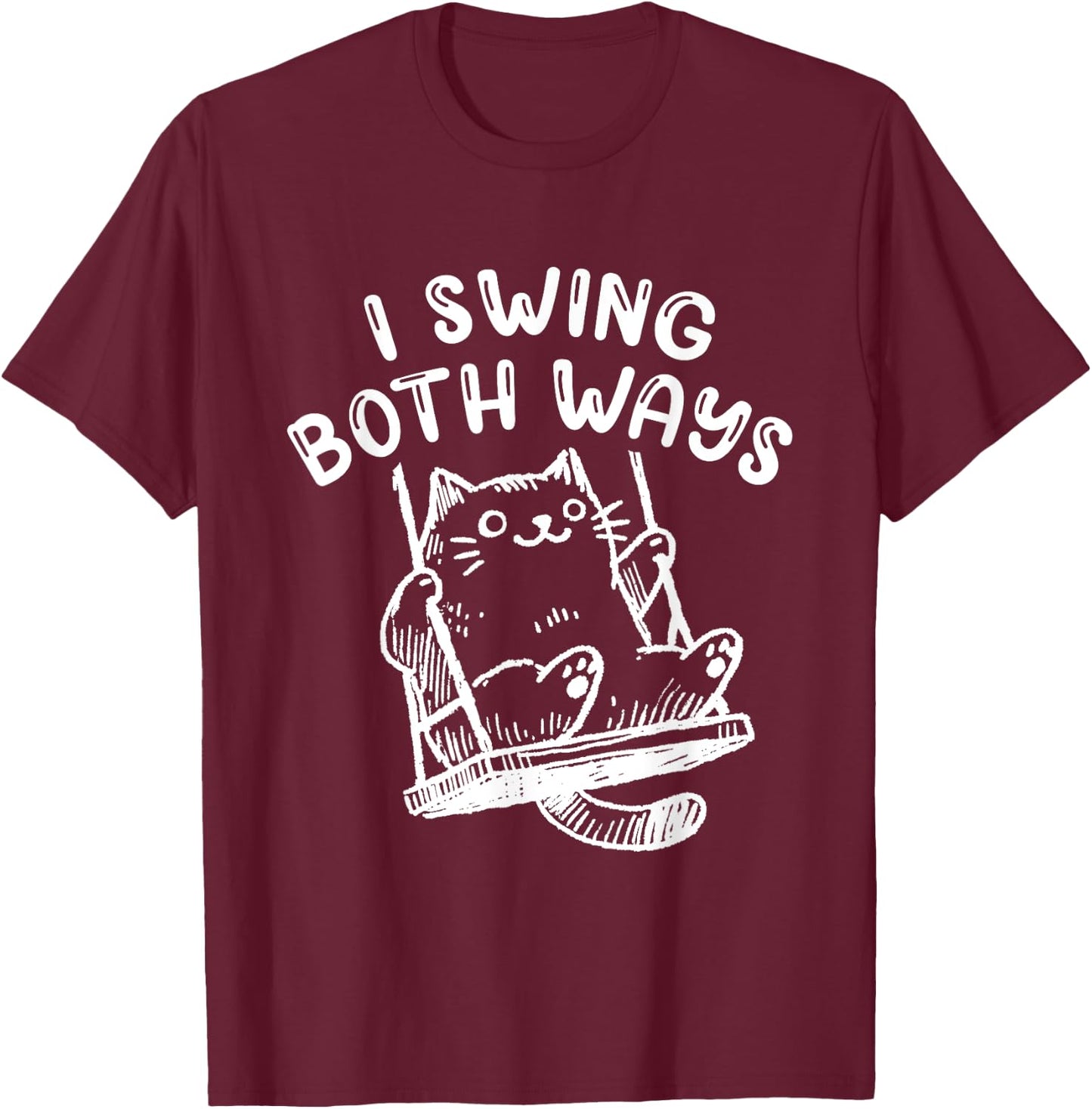 Bisexuell Bi Pride Cute Cat I Swing Both Ways Women T-Shirt - T-Shirt | Maroon
