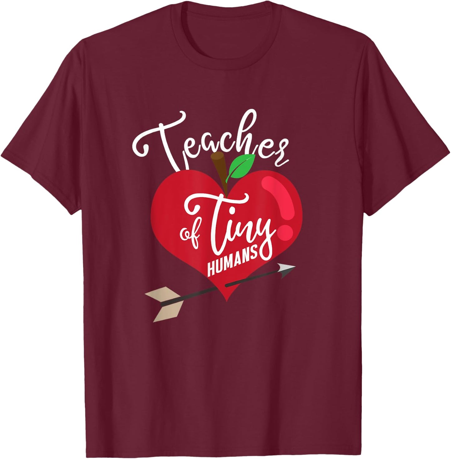 Little Human Teacher Preschool Teacher Teaching Gift T-Shirt - T-Shirt | Maroon