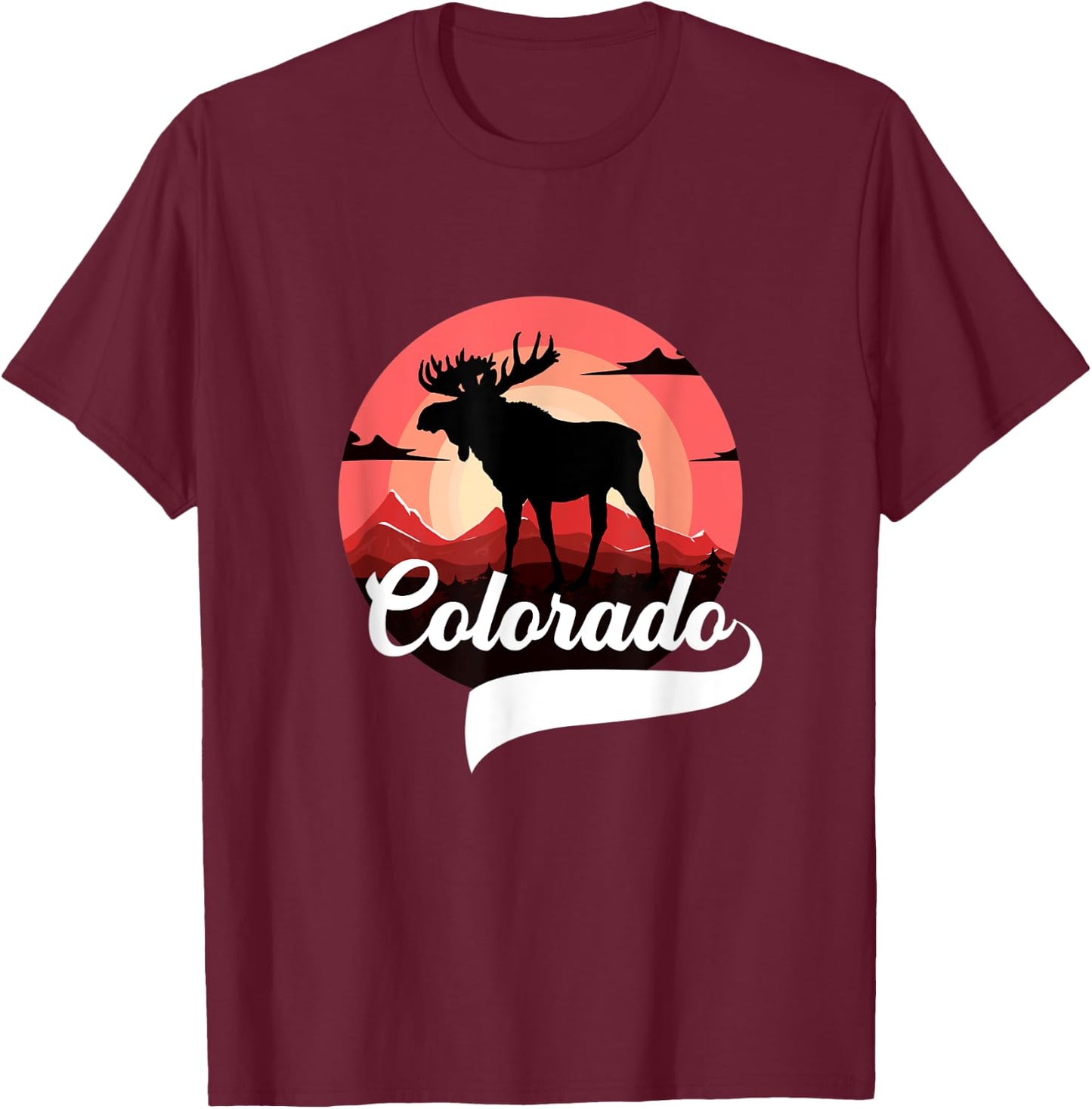 Colorado Moose State Forest Denver Aspen Boulder Moose Day T-Shirt - T-Shirt | Maroon