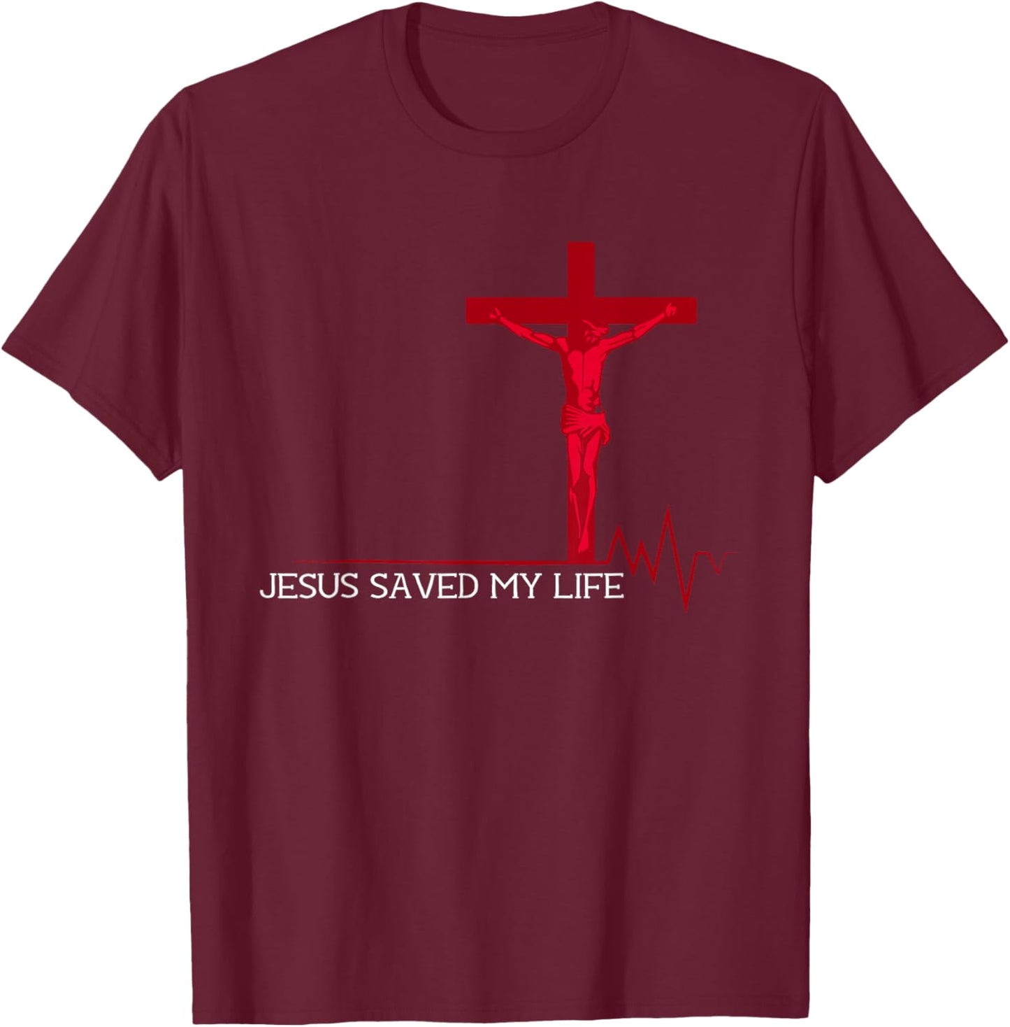 Jesus Saved My Life Christian T-Shirt - T-Shirt | Maroon