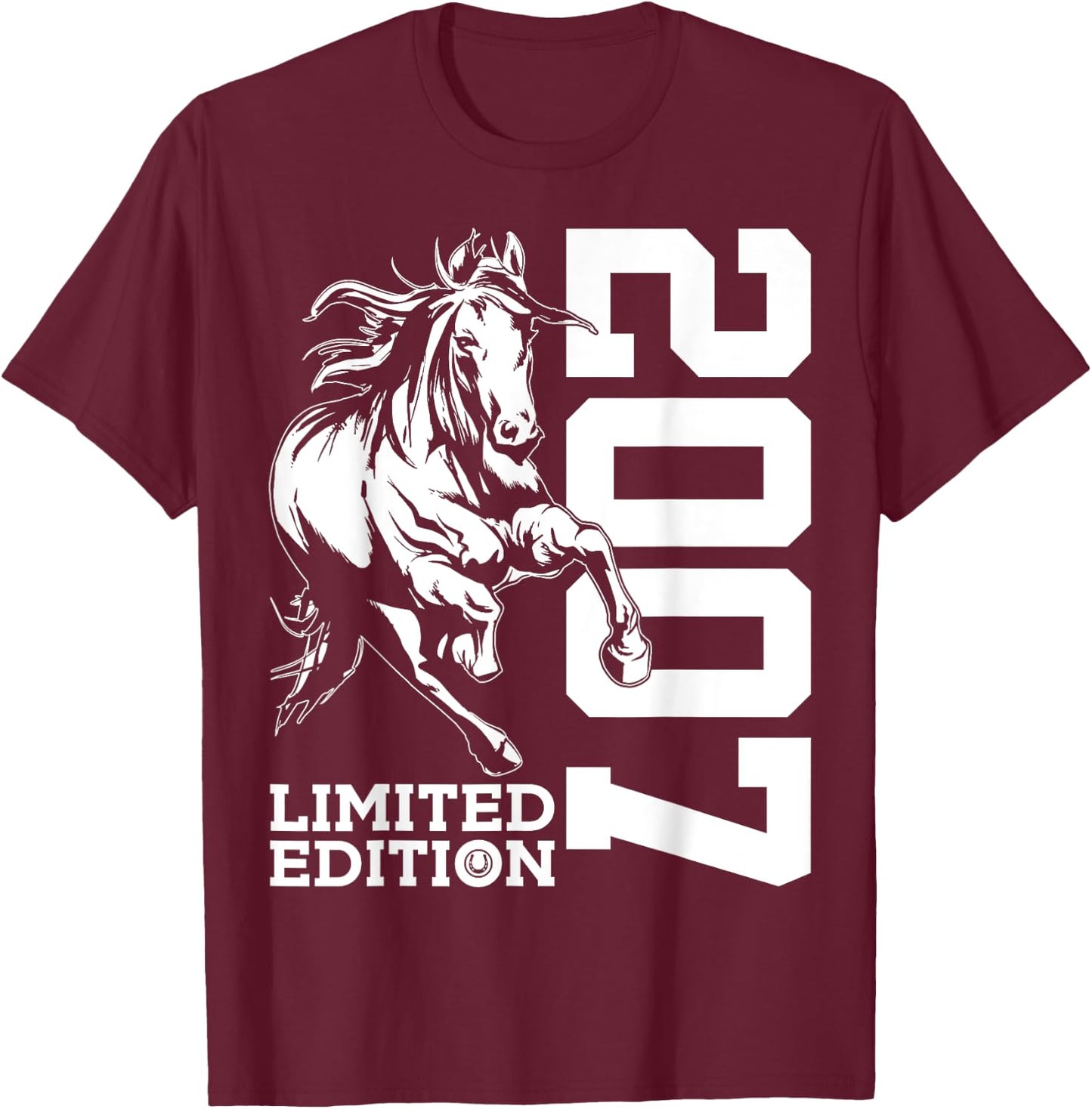 Riding 18th Birthday Horse Limited Edition 2007 Rider T-Shirt - T-Shirt | Maroon