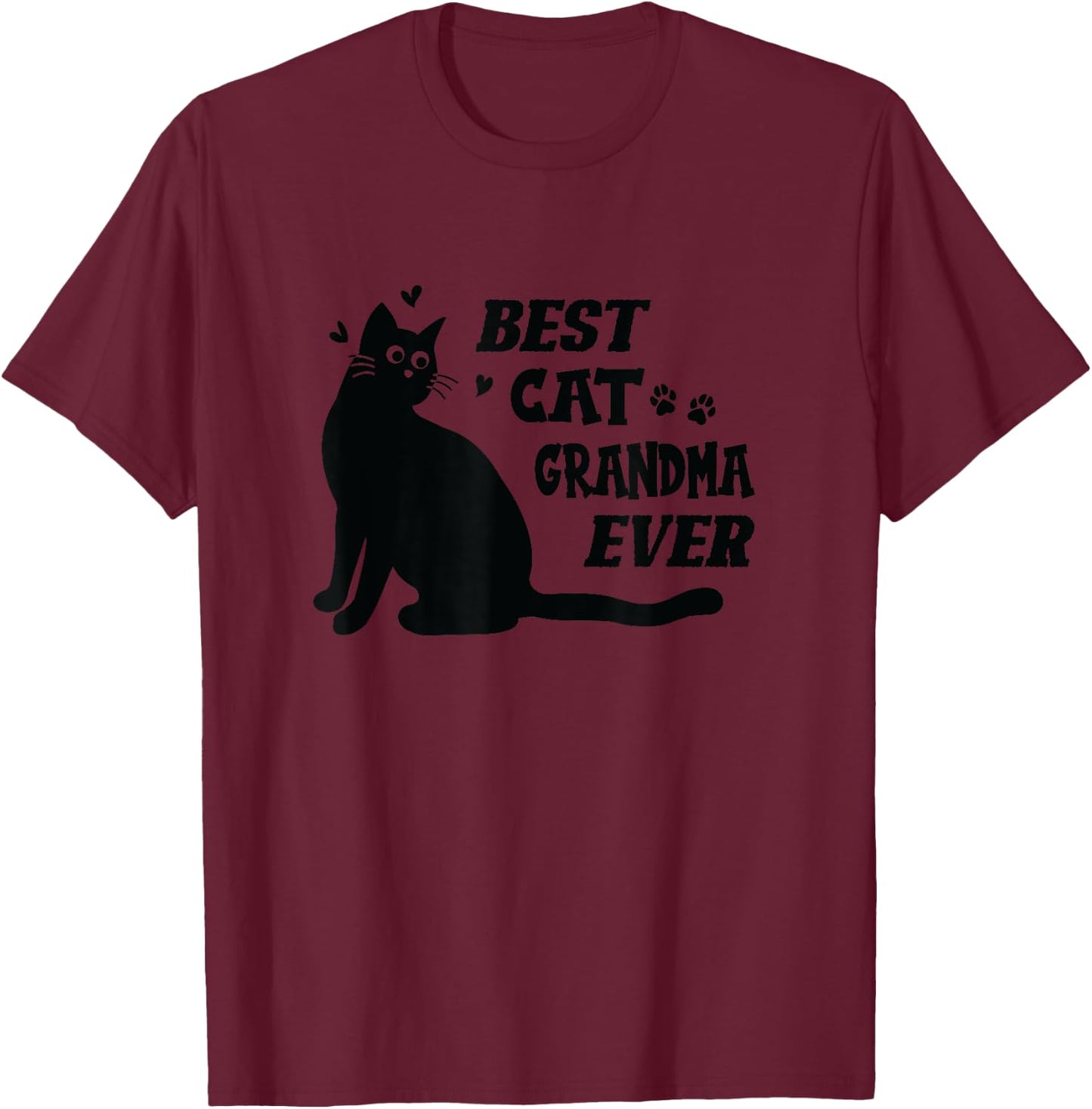 Best Cat Grandma Ever Grandmother and Cats T-Shirt - T-Shirt | Maroon