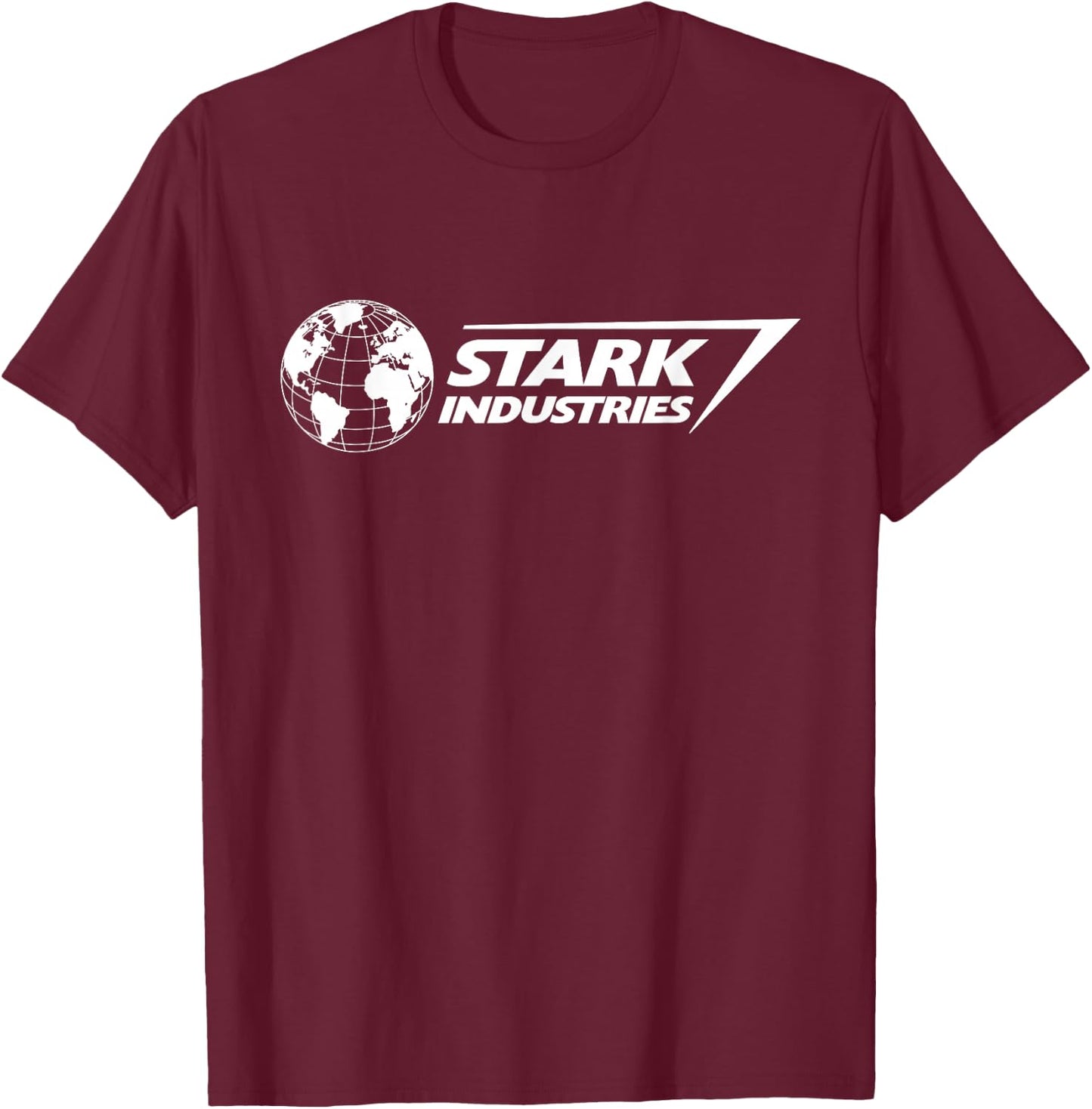 Marvel Iron Man Stark Industries Logo White T-Shirt - T-Shirt | Maroon