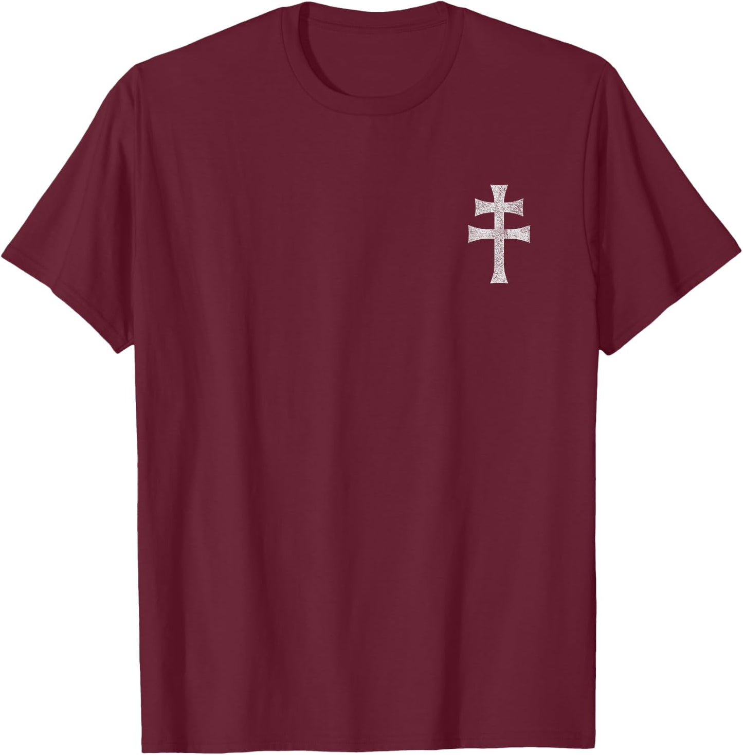 Cross of Lorraine Anjouu PATRIARCHAL Cross T-Shirt - T-Shirt | Maroon