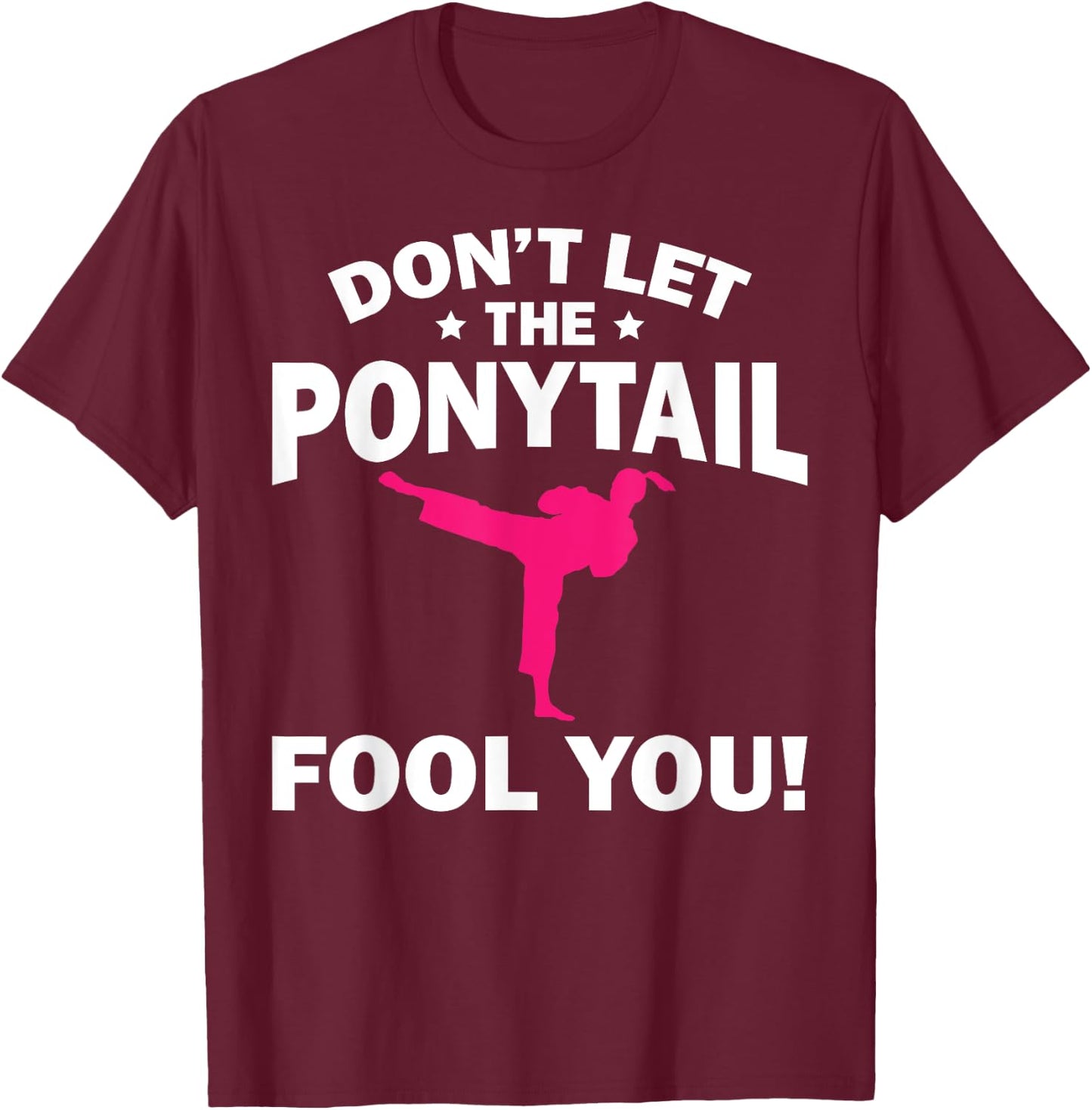 Funny Girl Karate Design Kids Women Kickboxing Black Belt T-Shirt - T-Shirt | Maroon