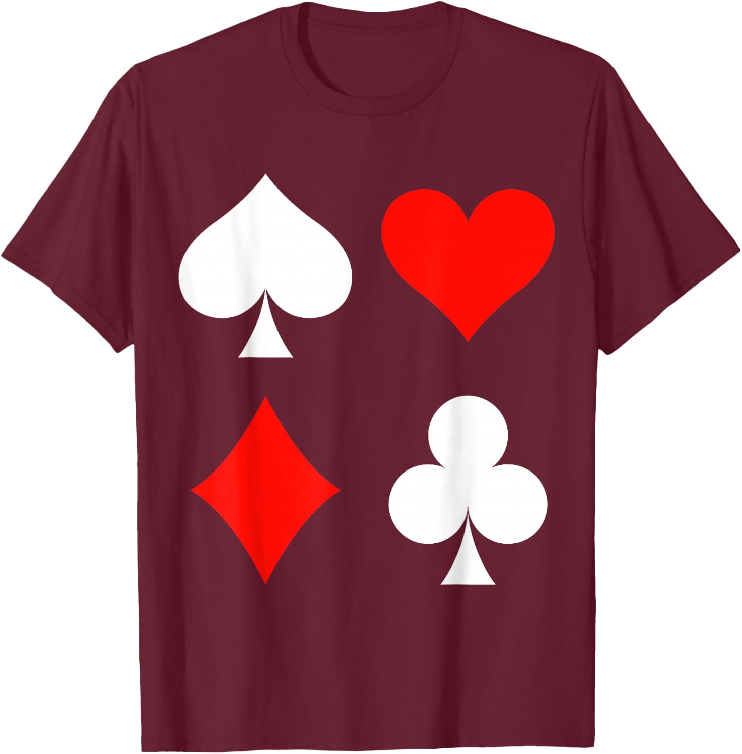 Playing Cards Skat Card Game Poker Costume Carnival Fancy Dress , black T-Shirt - T-Shirt | Maroon