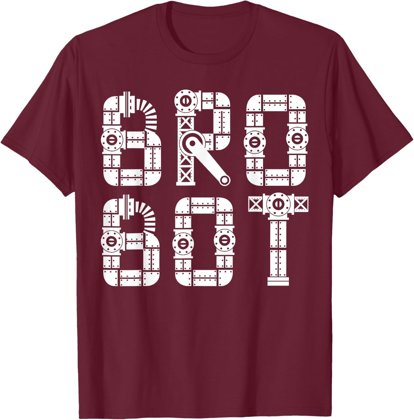Matching Family Robot | Brother | Bro Bot T-Shirt - T-Shirt | Maroon