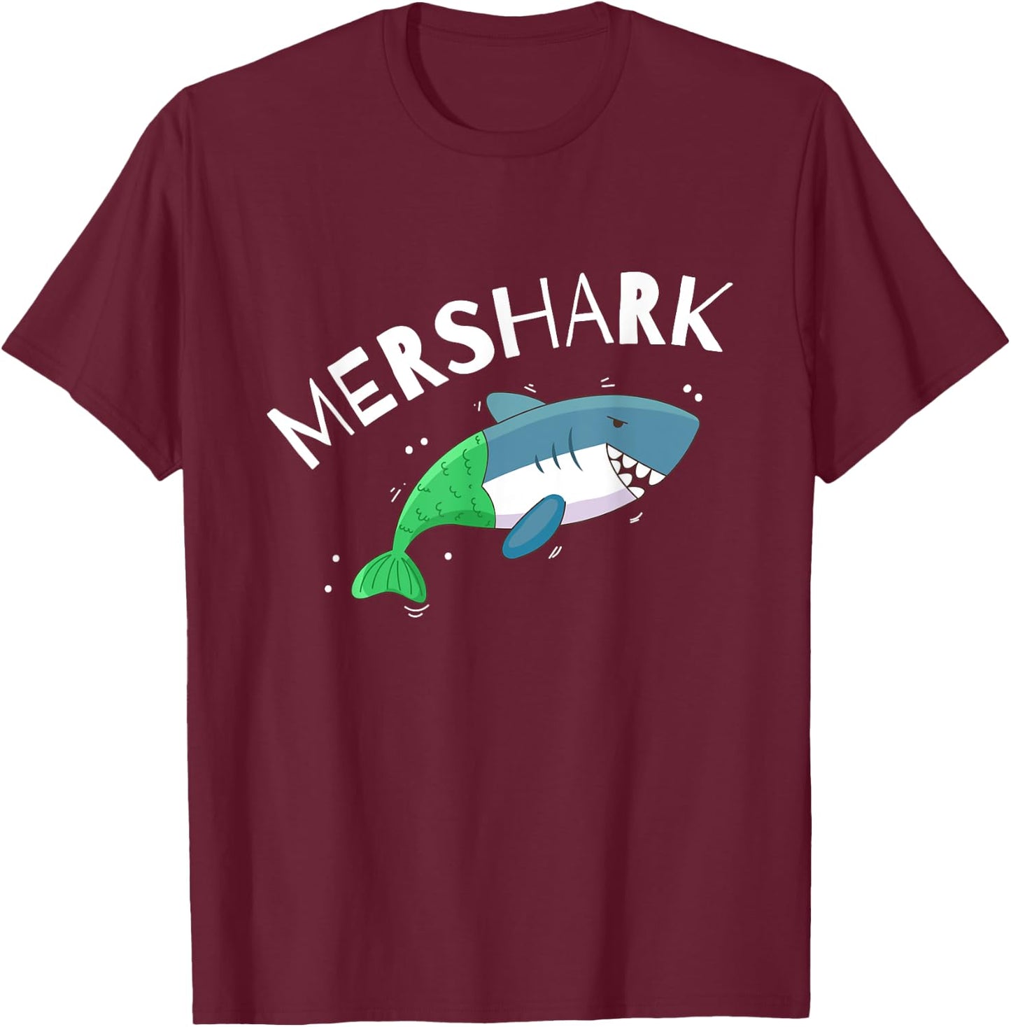 Mershark Funny Mermaid Shark Gift Shark Lovers T-Shirt - T-Shirt | Maroon