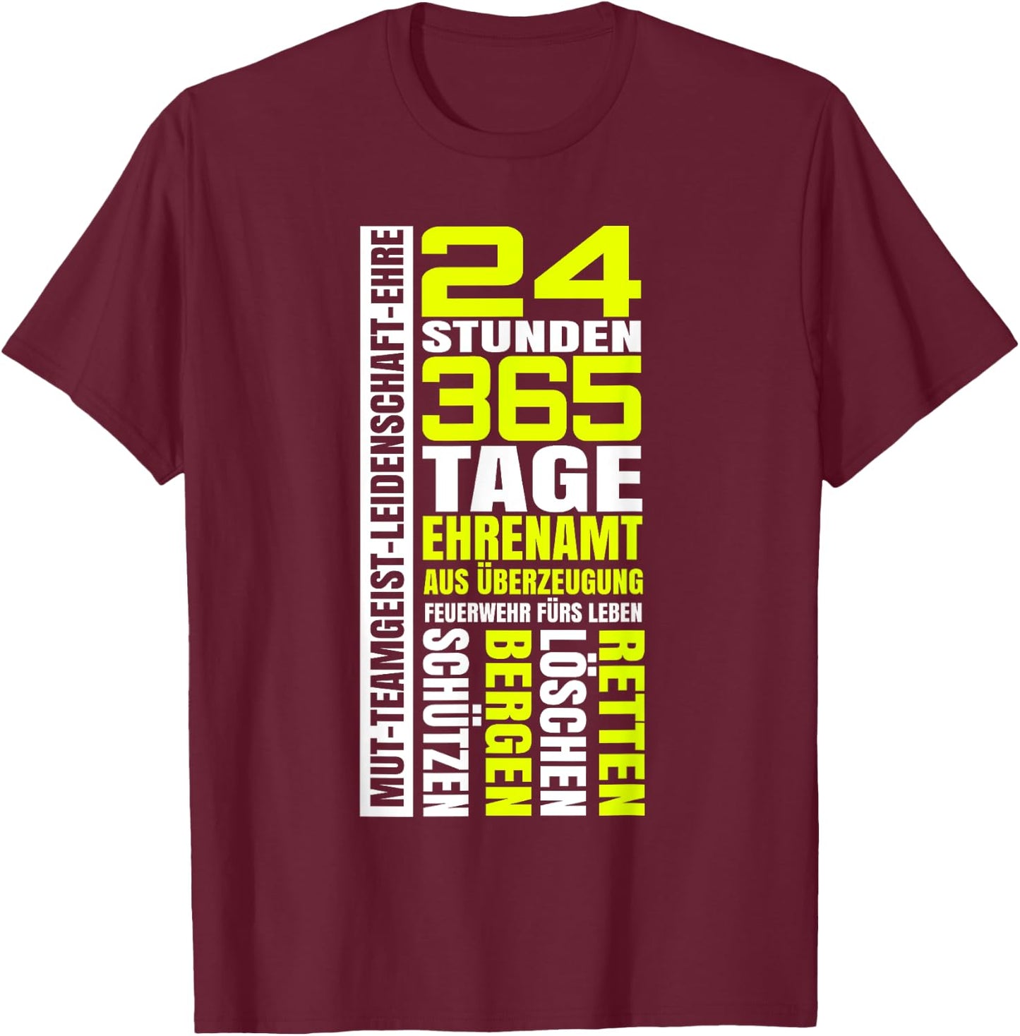 Fire Brigade Volunteer Uniform Fire Group 112 Fireman , black T-Shirt - T-Shirt | Maroon