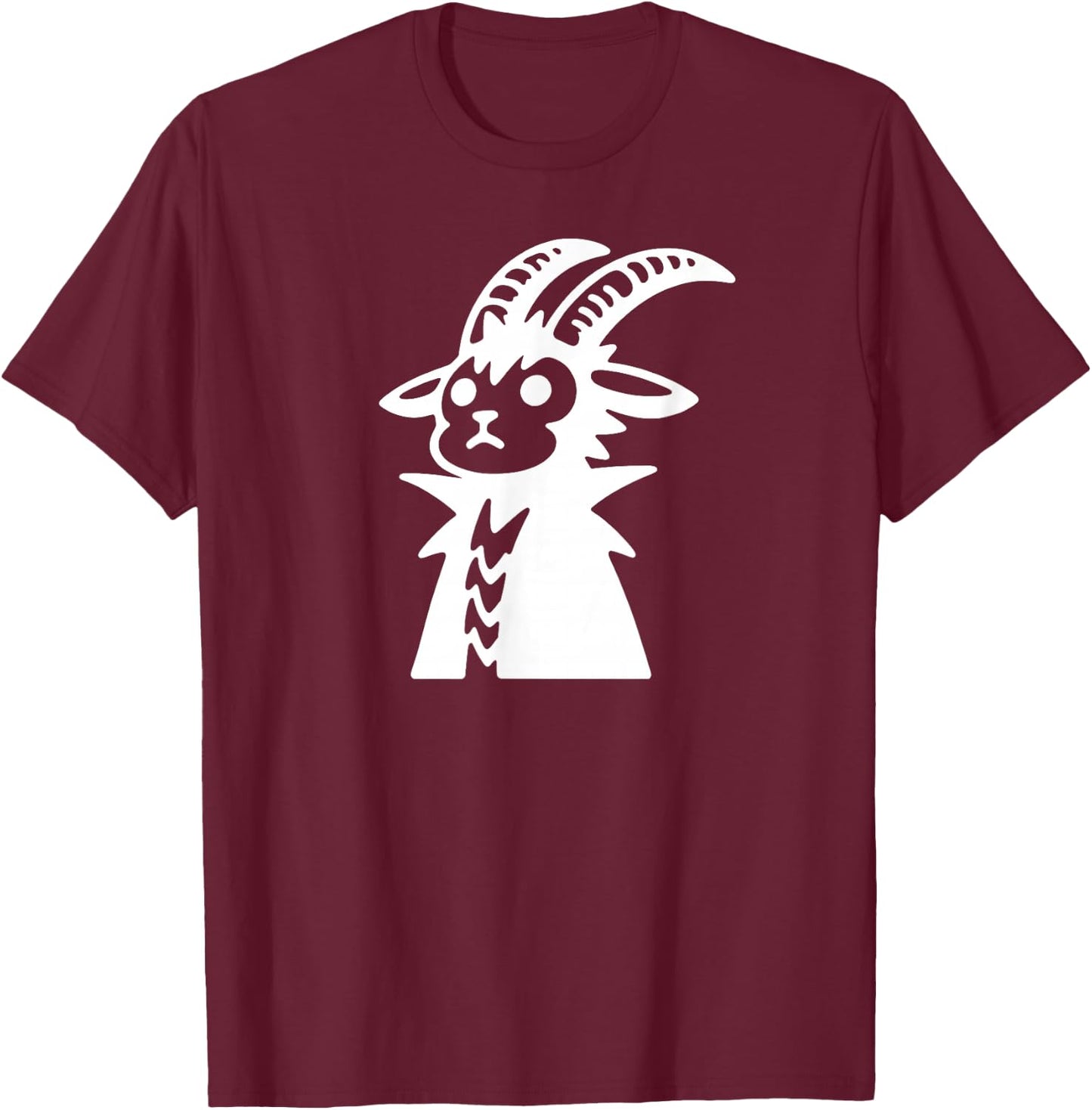 Punk Mountain Goat Cute Funny Silhouette Doodle T-Shirt - T-Shirt | Maroon