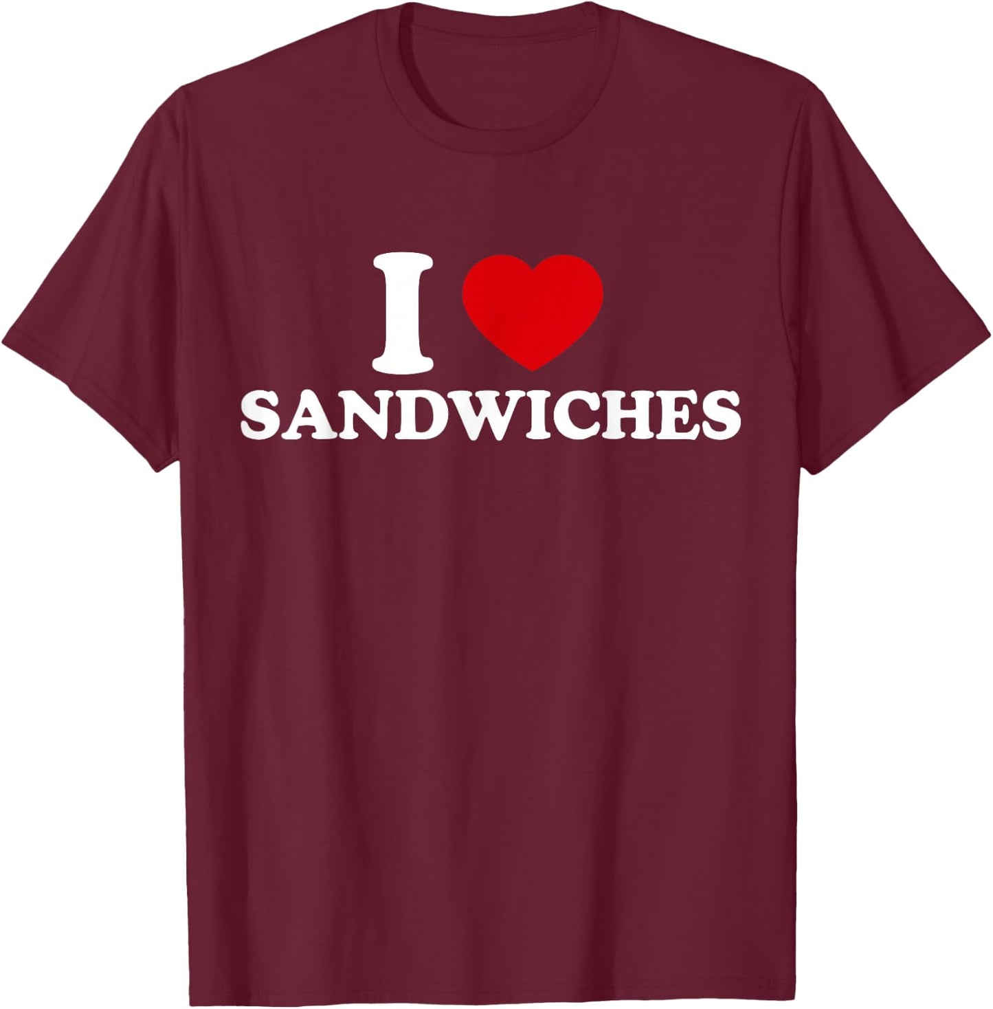J'aime Les Sandwiches T-Shirt - T-Shirt | Maroon