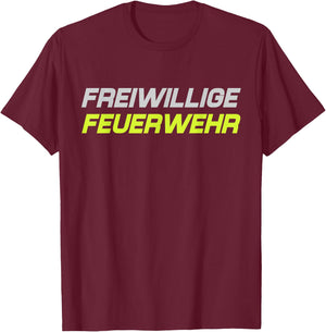 Feuerwehr Freiwillige 112 Feuerwehrmann Uniform Löschgruppe T-Shirt - T-Shirt | Maroon