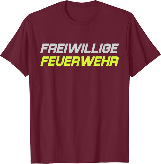 Feuerwehr Freiwillige 112 Feuerwehrmann Uniform Löschgruppe T-Shirt - T-Shirt | Maroon