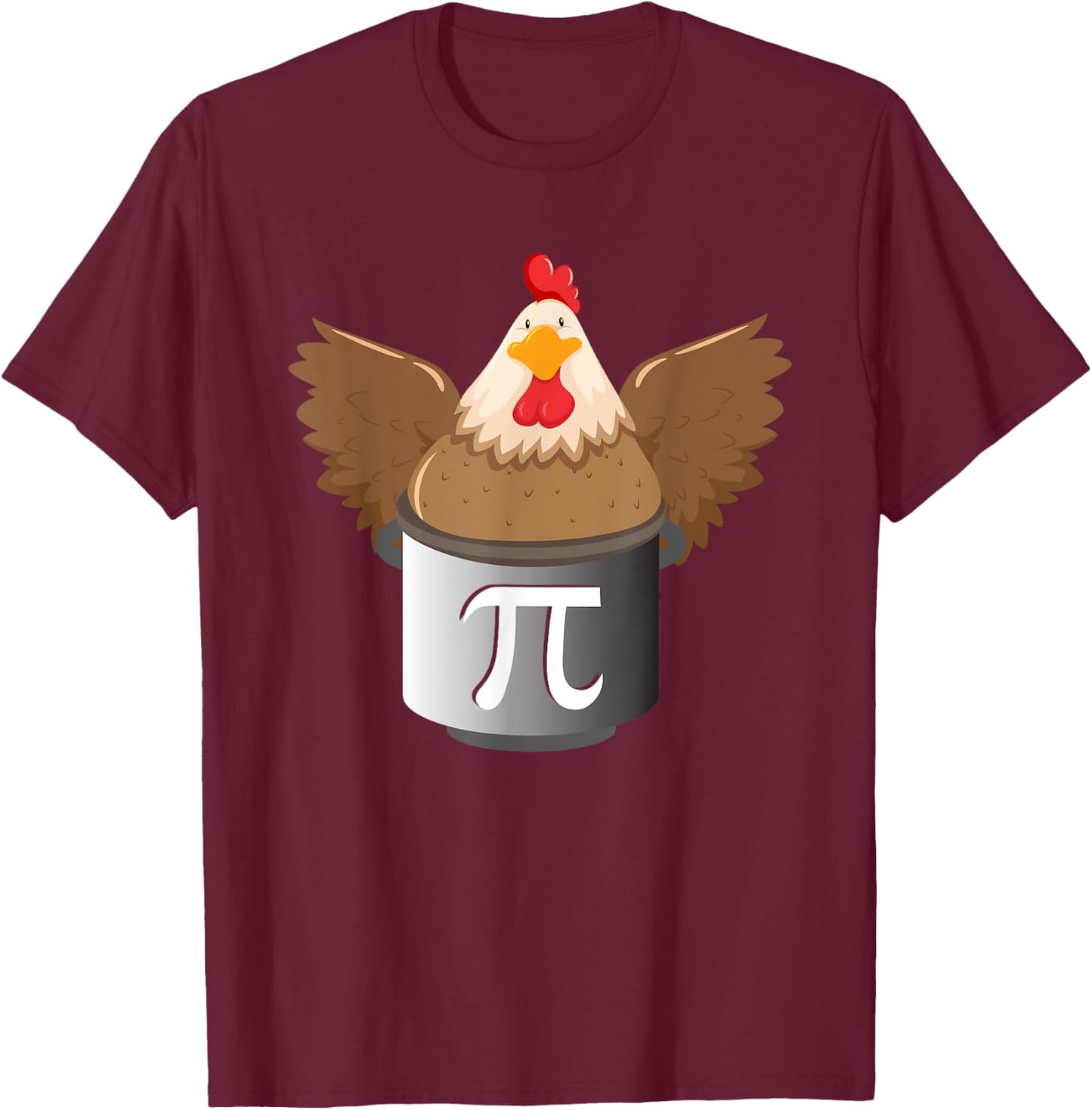 Chicken Pot Pi - Funny Pi Math Lover Math Teacher Math Geek T-Shirt - T-Shirt | Maroon