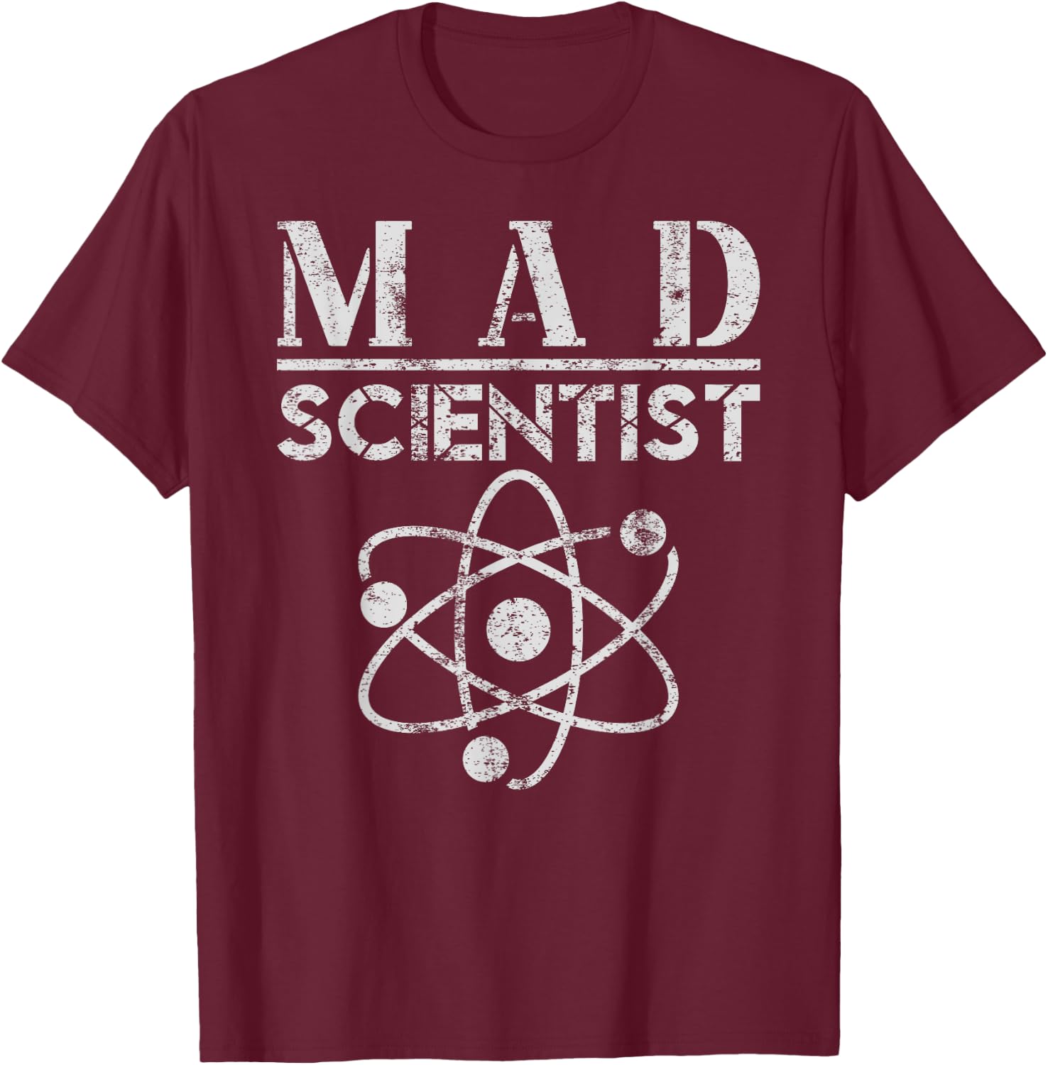 Mad Scientist Costume Lazy Halloween Costume Science Teacher T-Shirt - T-Shirt | Maroon