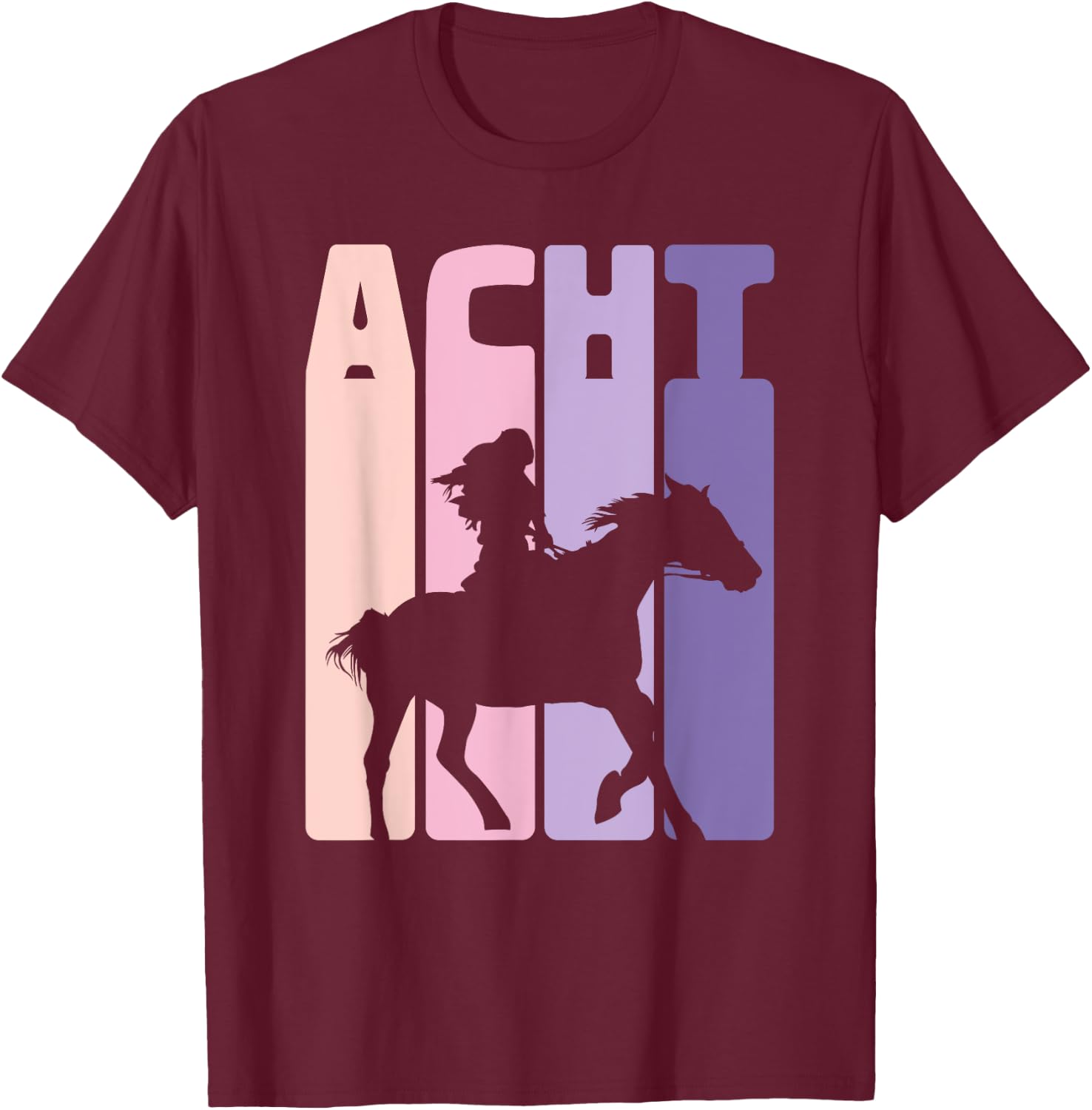 Children's 8th Birthday Rider Horse Fan 8 Years Girls , black T-Shirt - T-Shirt | Maroon