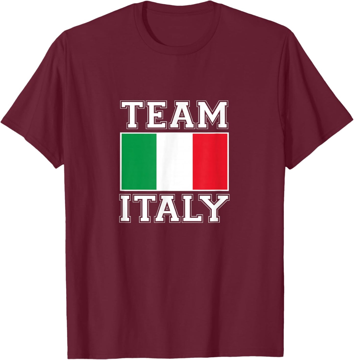 Team Italy Print Italian National Country Flag Italy T-Shirt - T-Shirt | Maroon