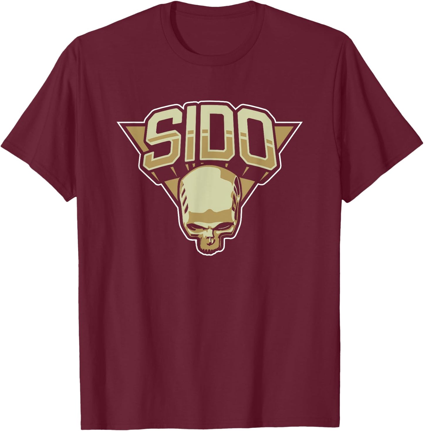 SIDO Women's Skull Black Oversize Skull Pattern Classic with Skull Pattern Small EU Regular Small T-Shirt - T-Shirt | Maroon