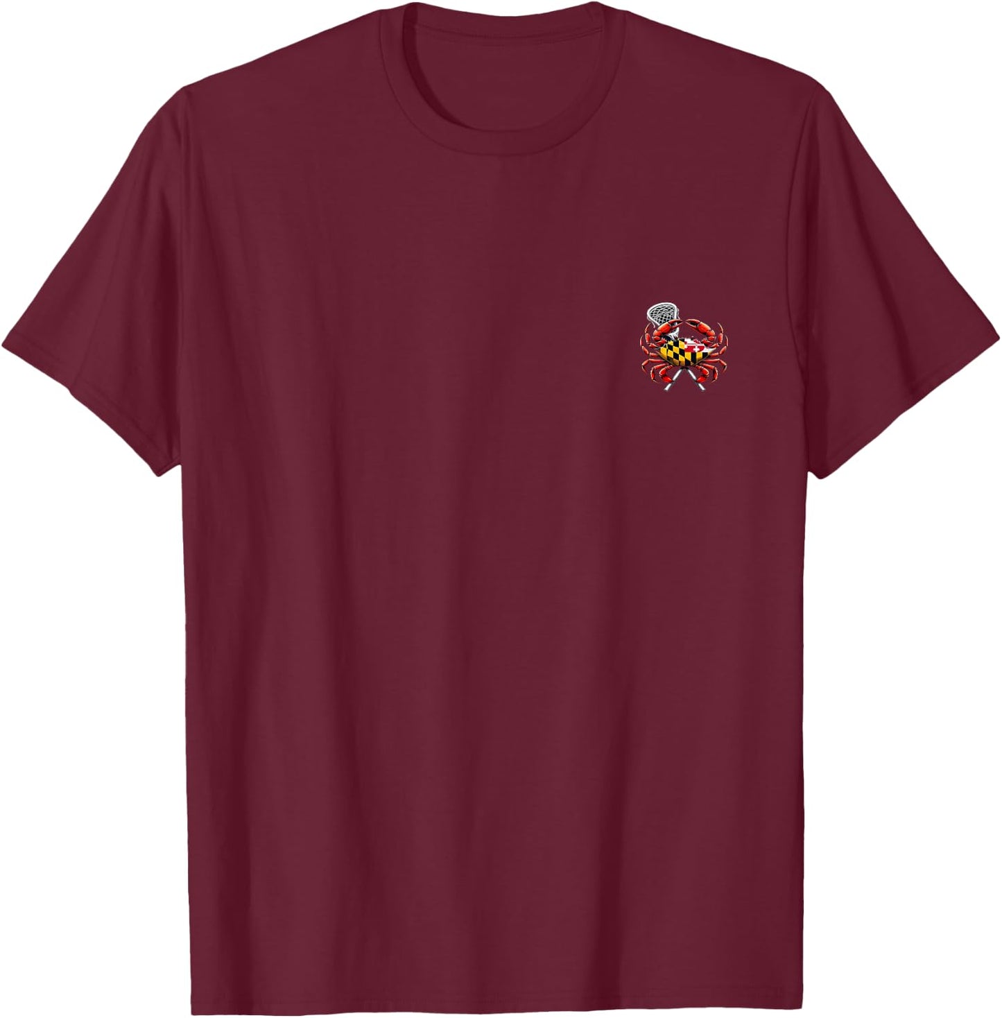 Maryland Lacrosse Crab Sports Enthusiast Fan T-Shirt - T-Shirt | Maroon