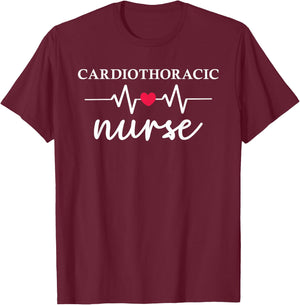 Cardiothoracic Nurse Heart Healthcare Medical Nurse T-Shirt - T-Shirt | Maroon