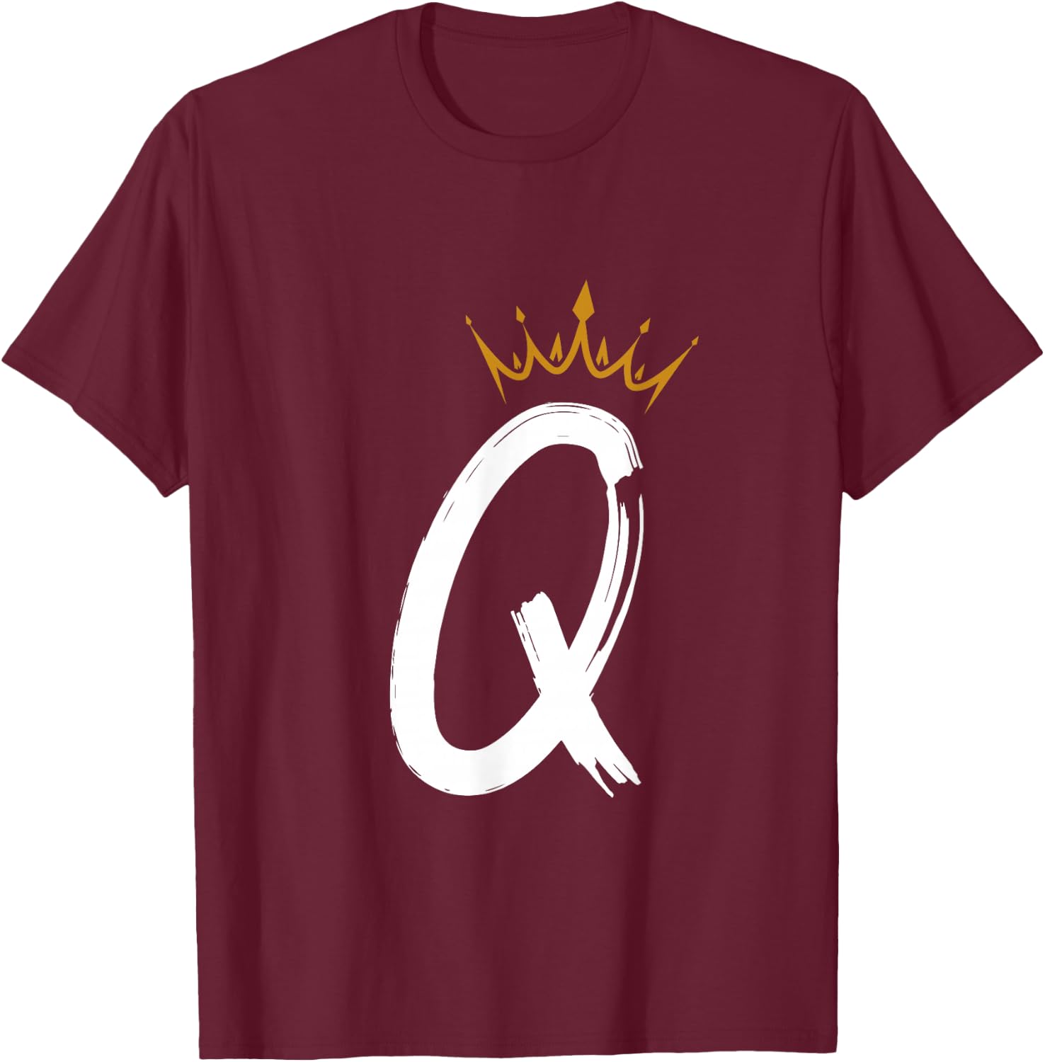 Queen King Letter Q - Favorite Letter With Crown Alphabet T-Shirt - T-Shirt | Maroon