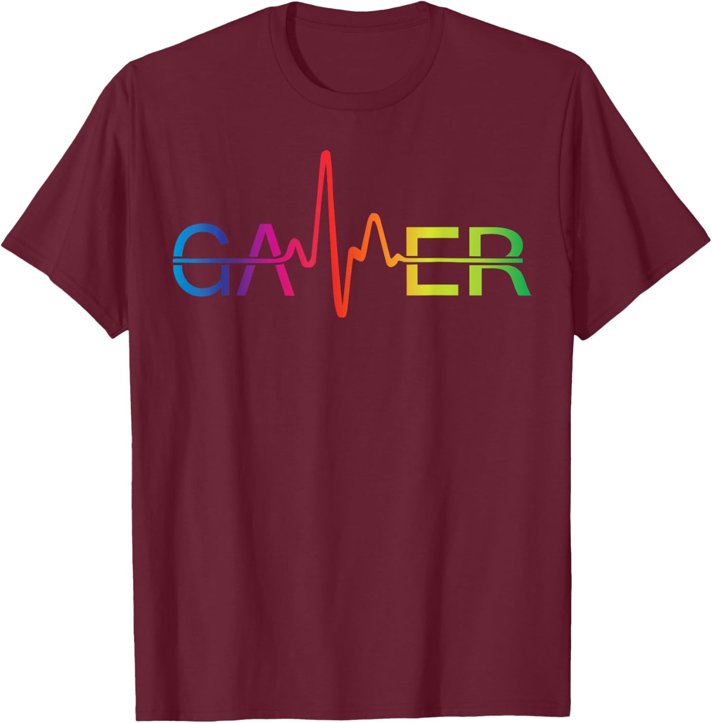 Vintage Gamer Heartbeat Videospiele Gaming Jungen Teens T-Shirt - T-Shirt | Maroon