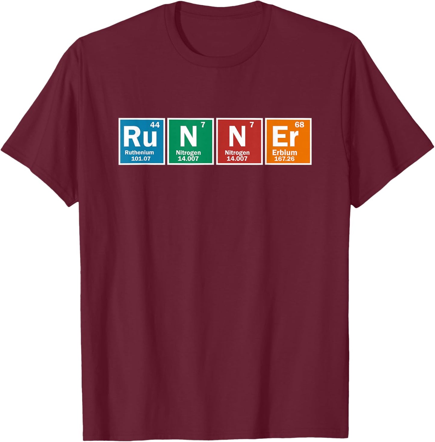 Runners Periodic Table Runner T-Shirt - T-Shirt | Maroon