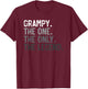 Grampy One Only Legend Father's Day for Papa Grandpa T-Shirt - T-Shirt | Maroon
