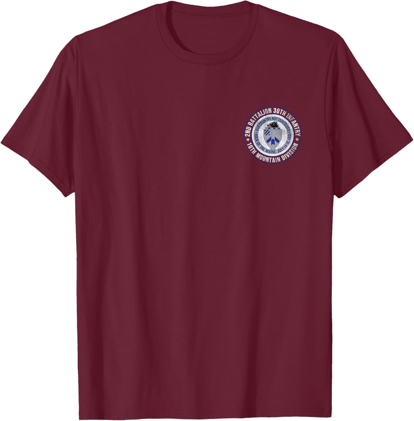 2nd Battalion 30th Infantry 10th Mountain Division Veteran T-Shirt - T-Shirt | Maroon