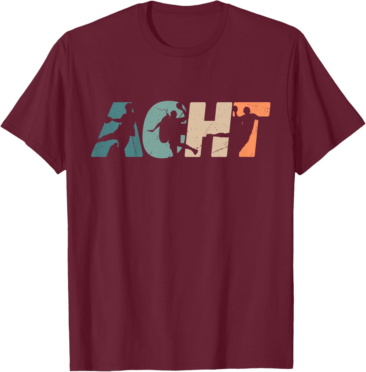 8. Geburtstag Retro Handball Fan Spieler 8 Jahre Junge T-Shirt - T-Shirt | Maroon