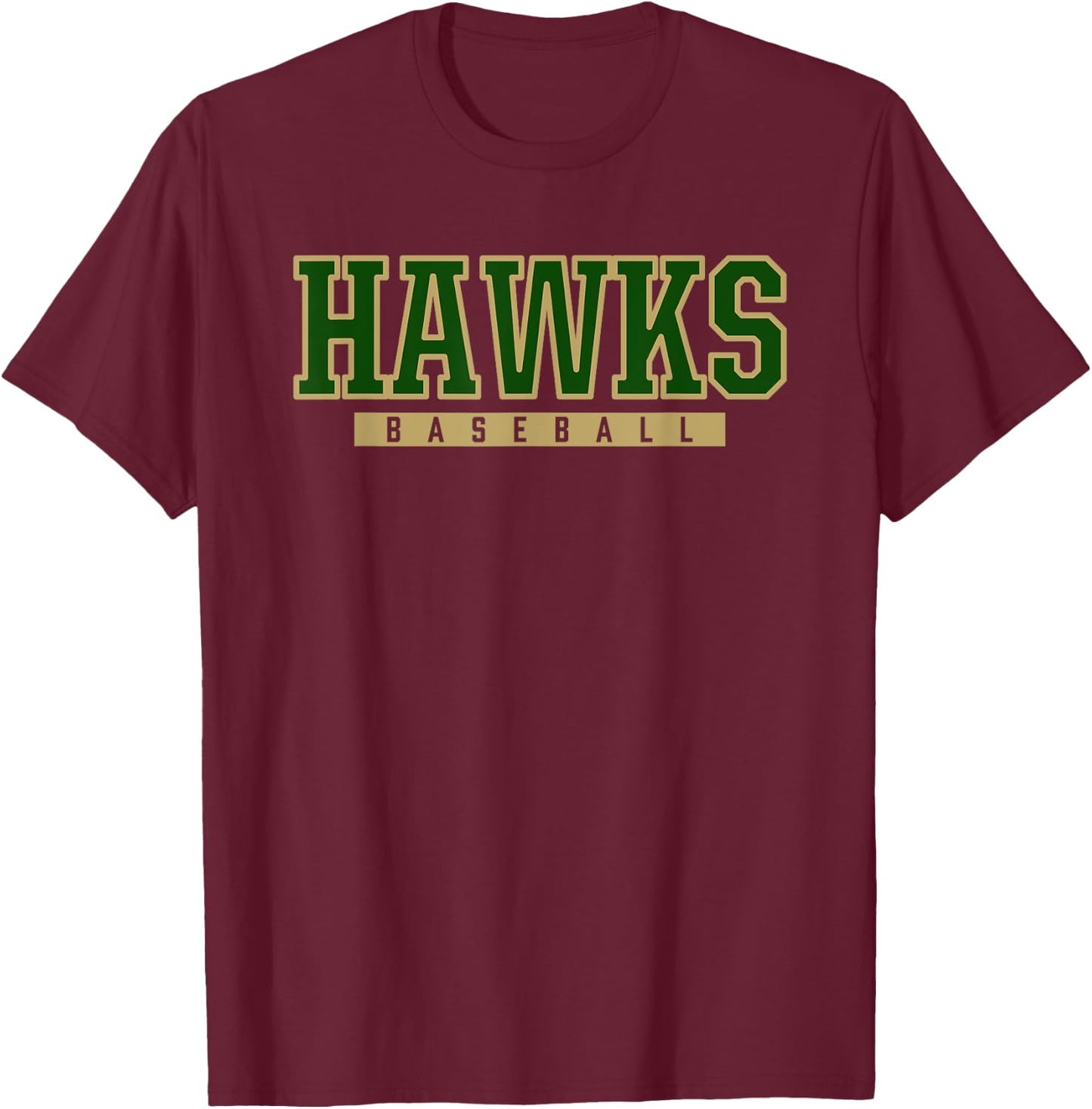 Greenfield Hawks Baseball T-Shirt - T-Shirt | Maroon