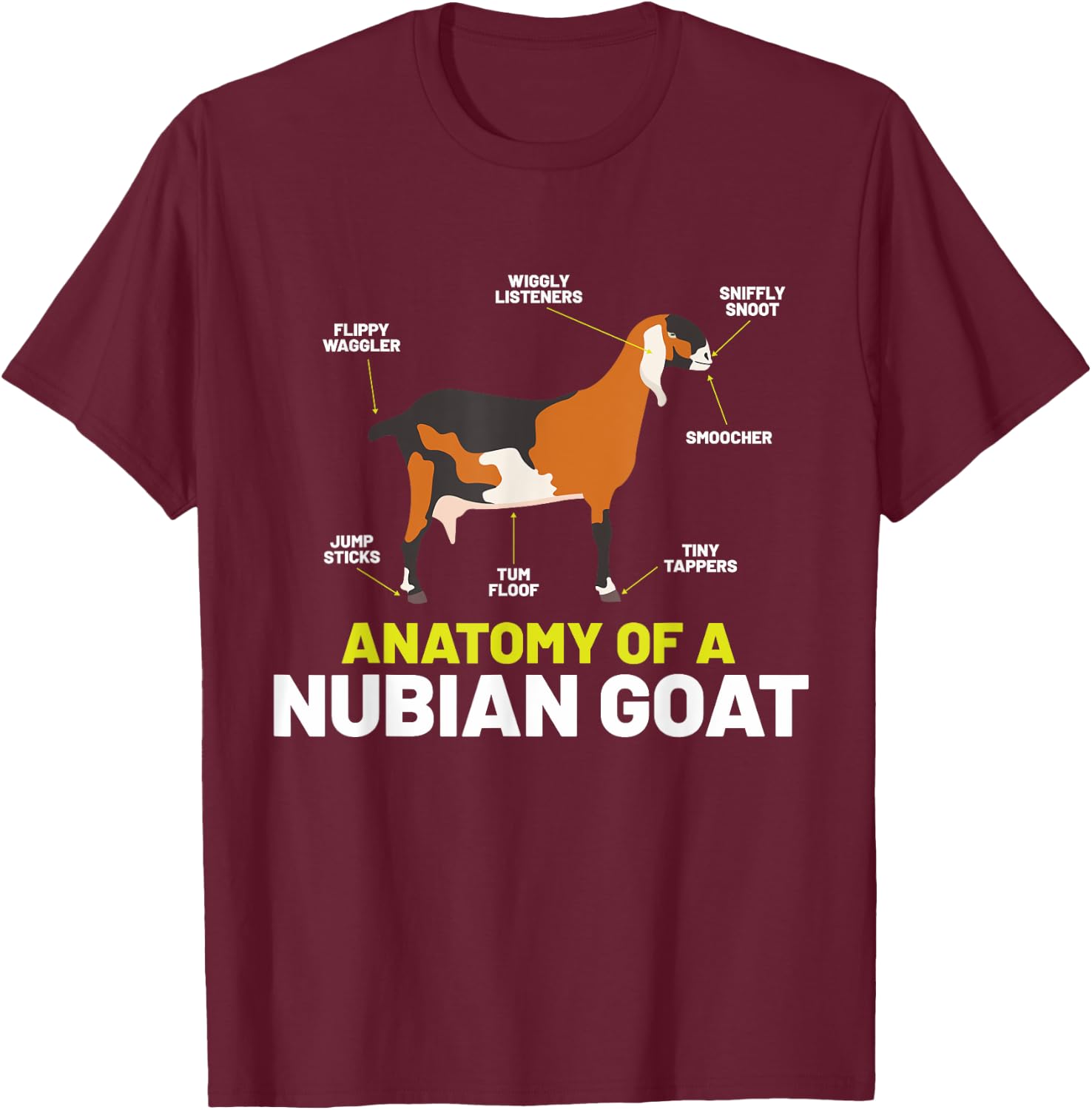 Goat Lovers Shirt Meme | Pet Animal Pun Funny Nubian Goat T-Shirt - T-Shirt | Maroon