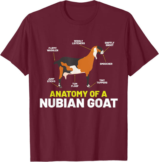Goat Lovers Shirt Meme | Pet Animal Pun Funny Nubian Goat T-Shirt - T-Shirt | Maroon