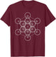 Sacred Geometry - Flower of life (Fruit of Life) T-Shirt - T-Shirt | Maroon
